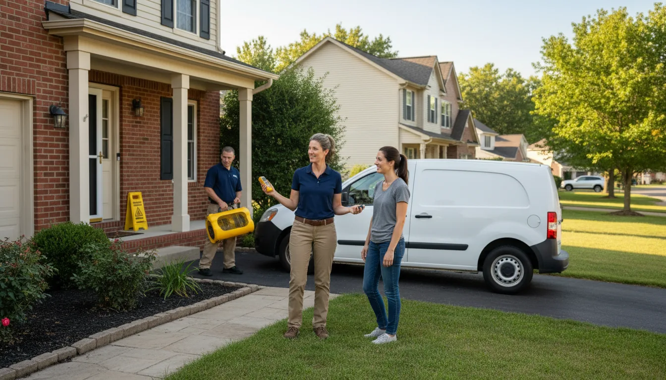 Residential water damage restoration in Steinauer, NE